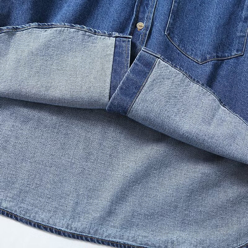 Women's casual neutral style denim shirt Coat