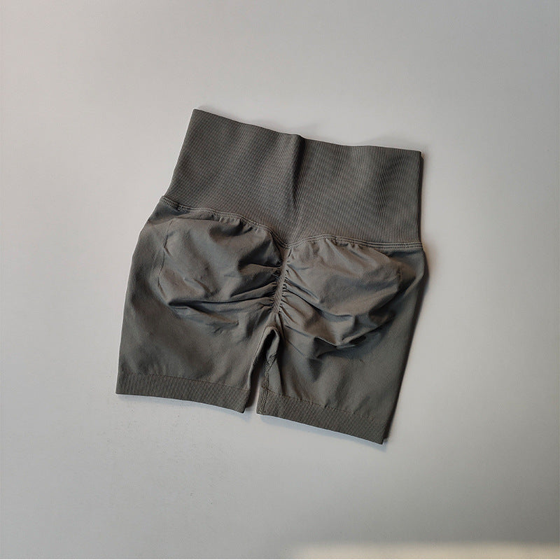 Women's new casual high waist hip running training quick-drying running training shorts.