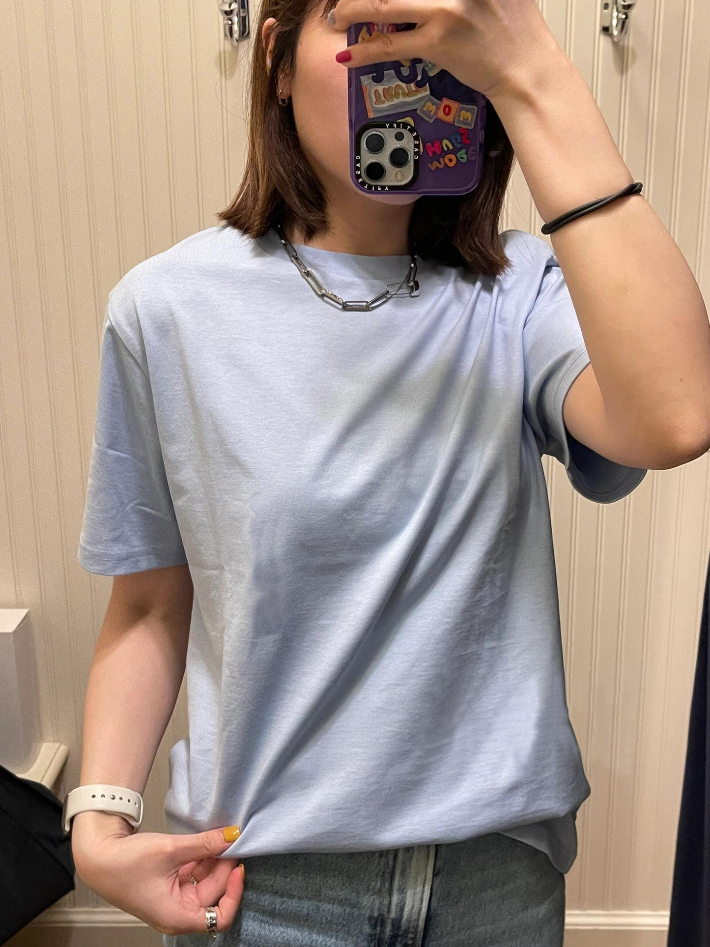 Men and Women with The Same New Fashion Joker Cotton Multicolor Round Neck Couple T-shirt