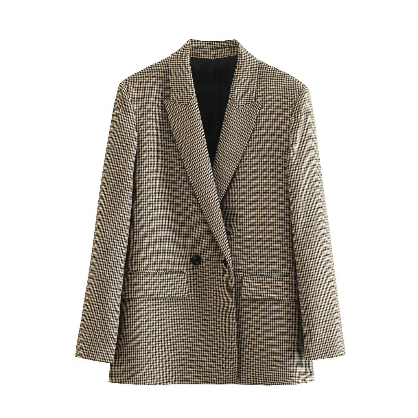 Women's new fashion loose double breasted lapel suit jacket