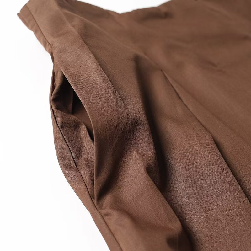 Women's chic fashion casual pleated A-line MIDI skirt