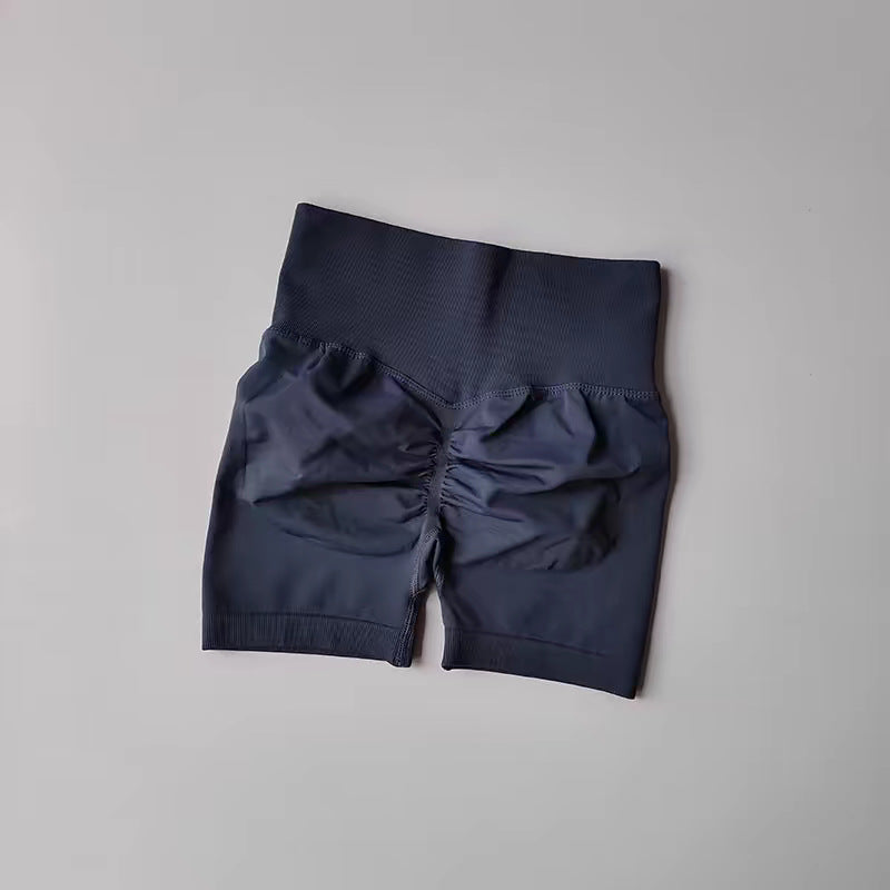 Women's new casual high waist hip running training quick-drying running training shorts.