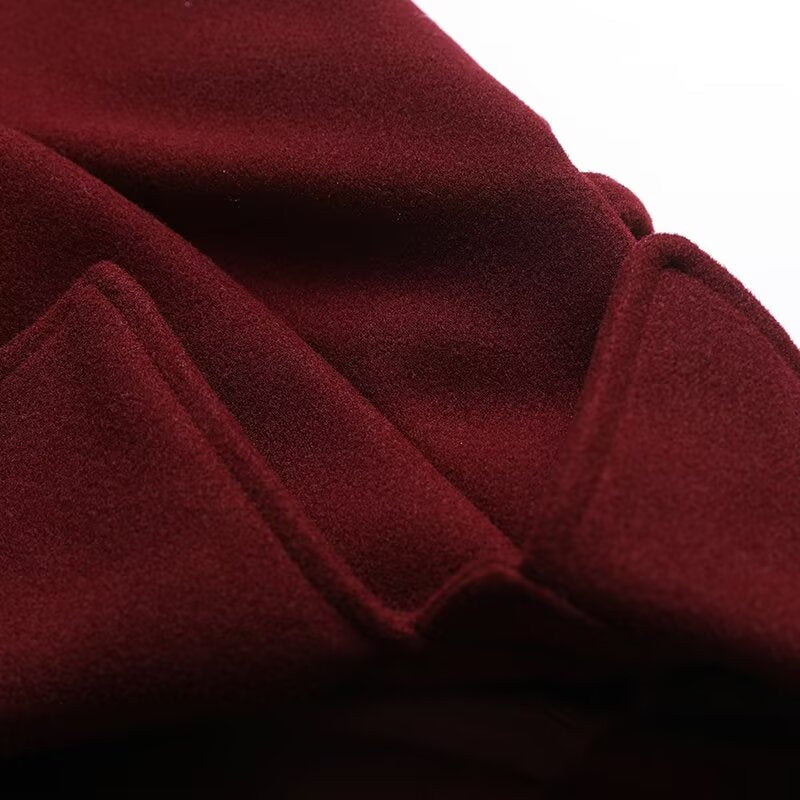 Women's Autumn and Winter New Fashion Joker Belt Accessories Double-breasted Long Coat Retro Long Sleeve Coat Chic Women's Coat.