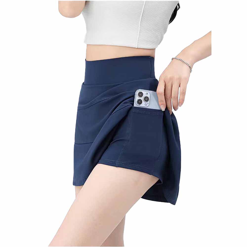 LU Women's one-piece skirt pants anti-exposure plus size, high waist, slim and slim, wearing a running fitness Joker bottoming skirt.