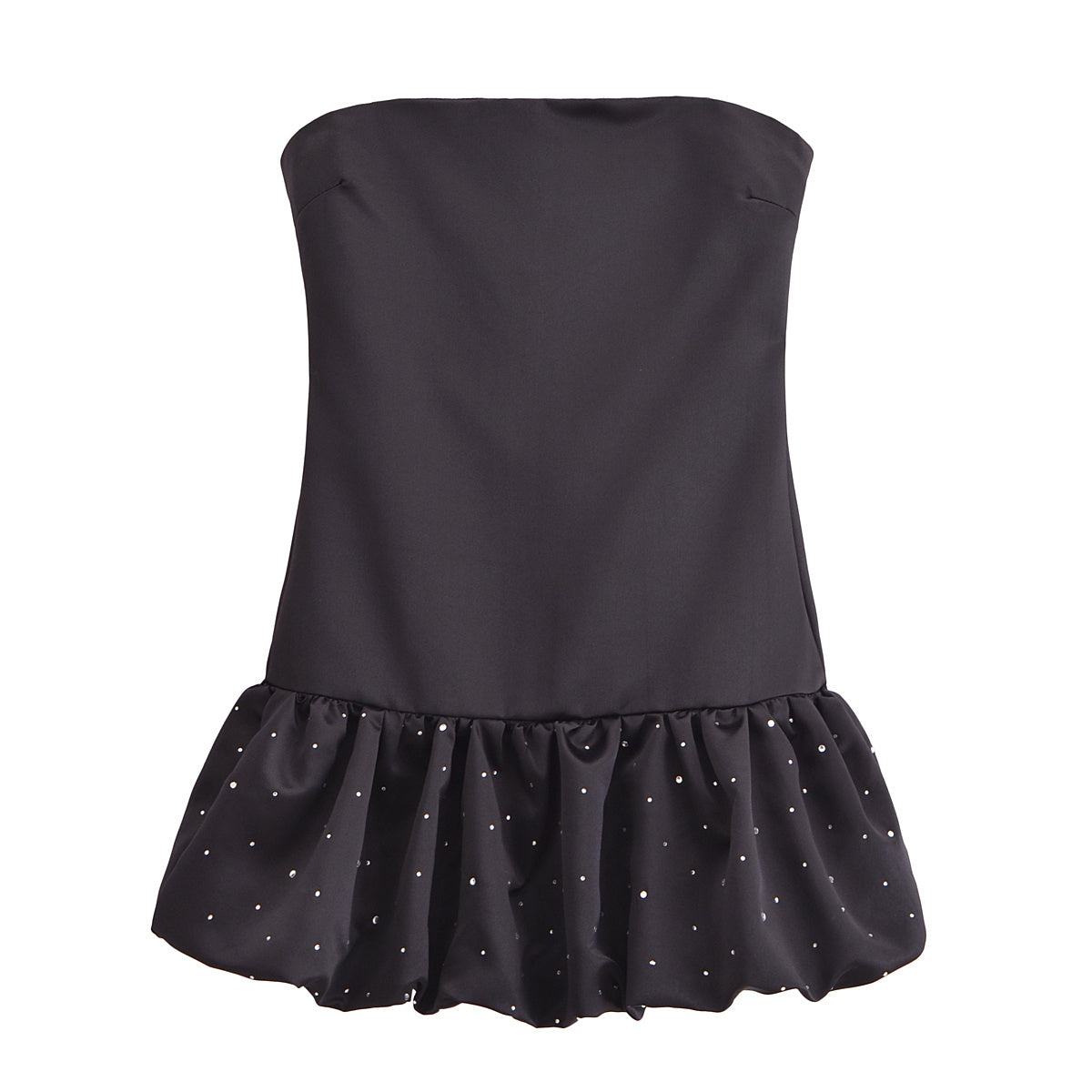 Women's Dress New Fashion Rhinestone Decorative Satin Tube Top Short Dress Retro Sleeveless Women's Vestidos Mujer