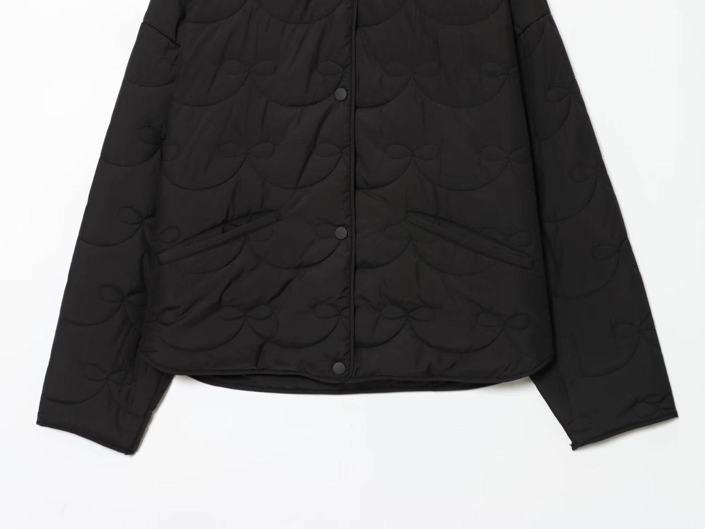 Women's 2025 new fashion bow decoration warm quilted Coat