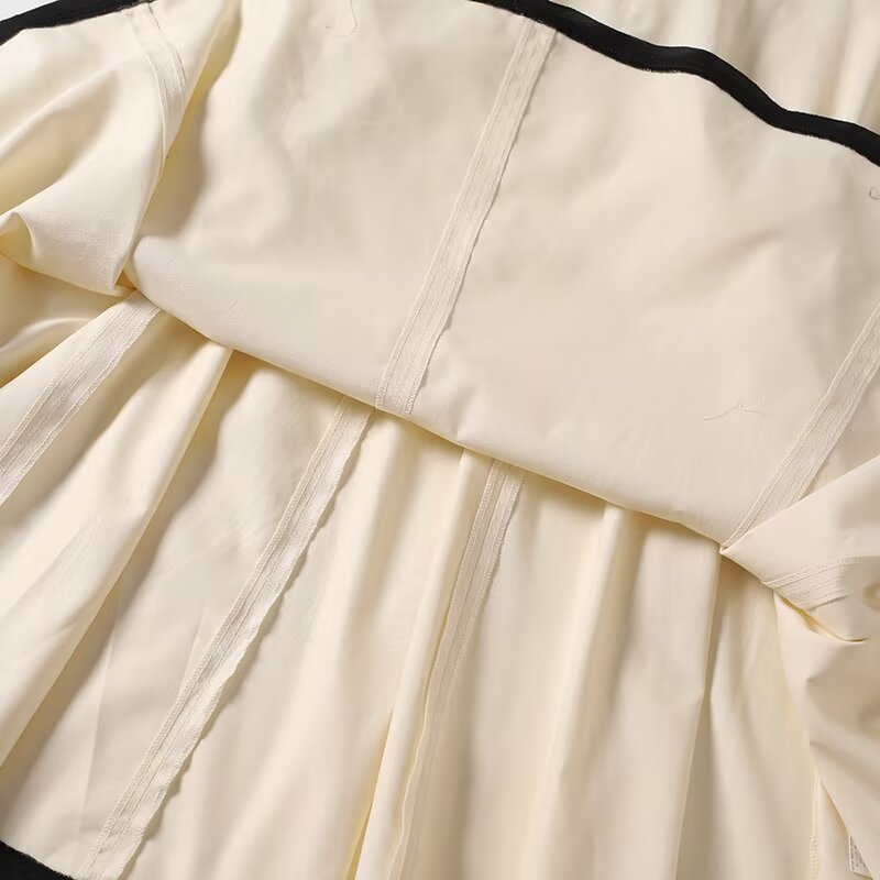 Women's new fashion contrasting edge vest style MIDI dress