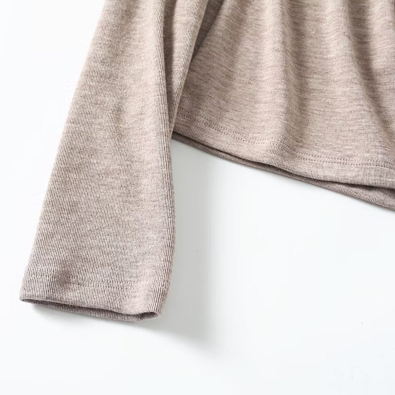 Women's new elastic slim off shoulder long sleeved T-shirt