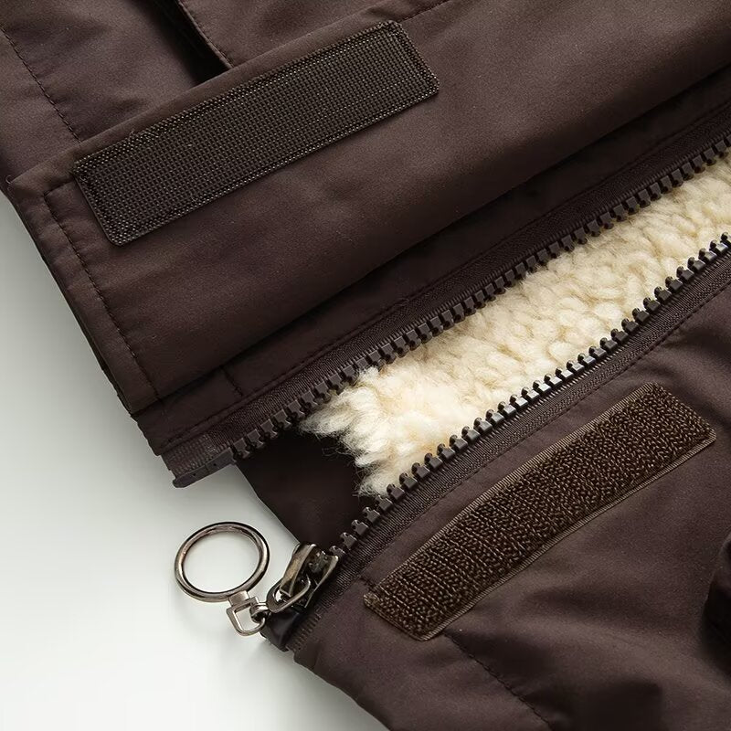 Women's thickened warm spliced lambswool Parkas Coat