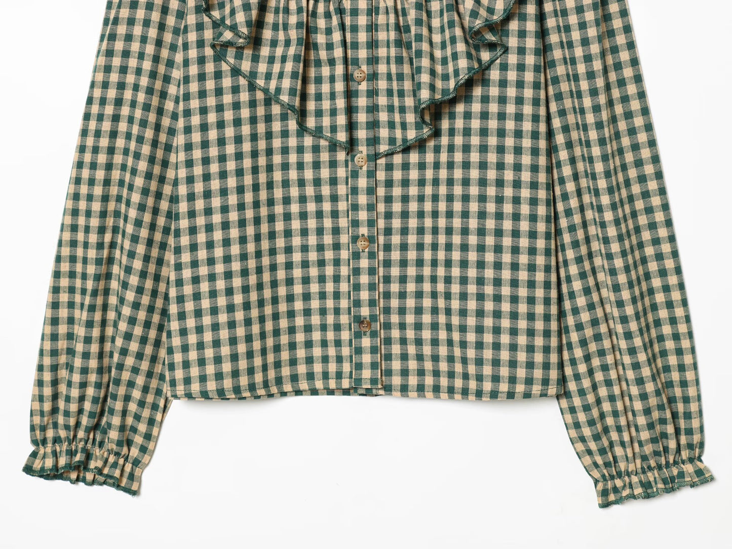 Women's layered decorative casual plaid shirt