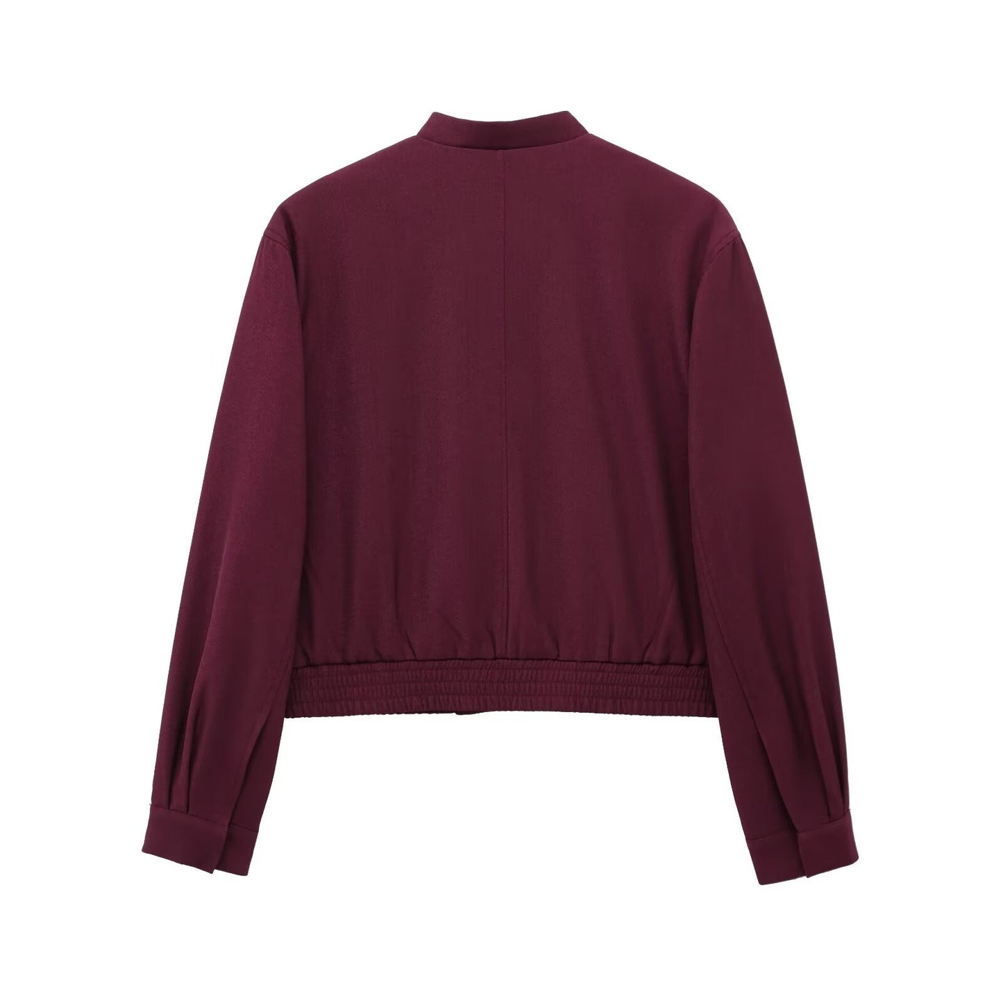 Women's new Fashion side pocket decoration casual stand collar flying jacket coat retro long sleeved zipper women's coat chic top