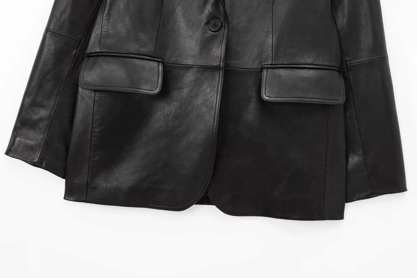 Women's New Fashion Casual Joker Leather Suit Jacket Retro Long Sleeve Pocket Women's Coat Chic Blazer