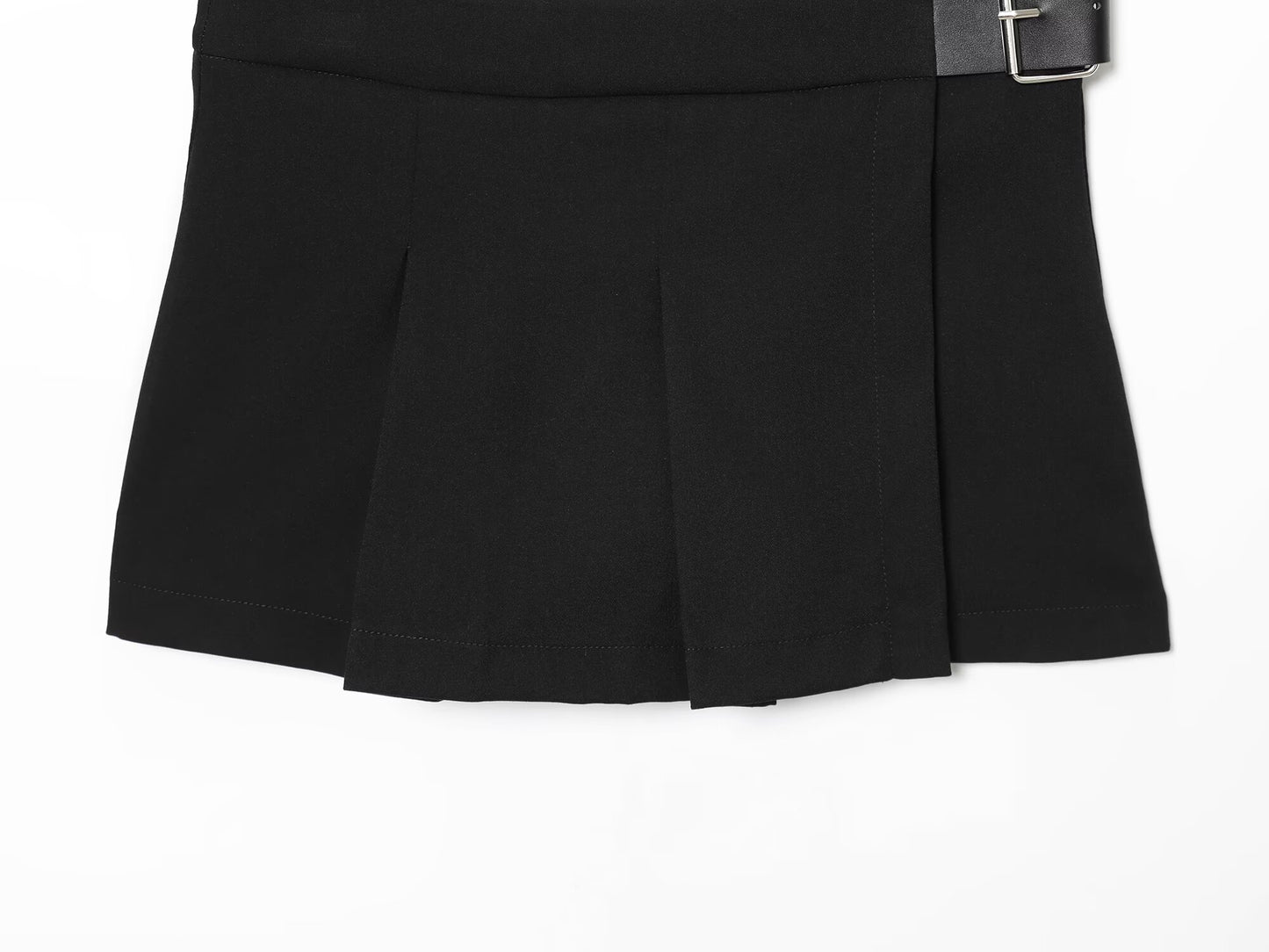 Women's new fashion belt decoration wide pleated Shorts Skirts