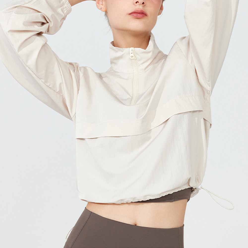 Women's New Fashion Joker Windproof Thin Sunscreen Yoga Smock Long Sleeve Loose Sports Coat