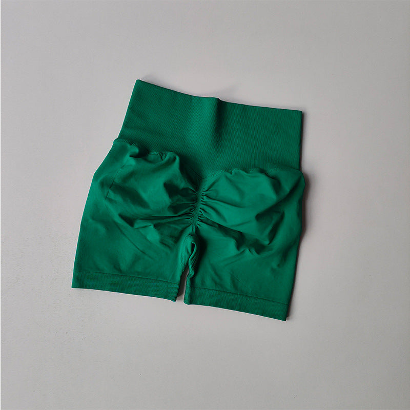 Women's new casual high waist hip running training quick-drying running training shorts.