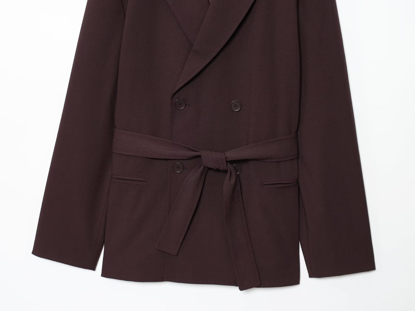 Women's new fashion with Belt Lapel double breasted suit jacket+Pants suit