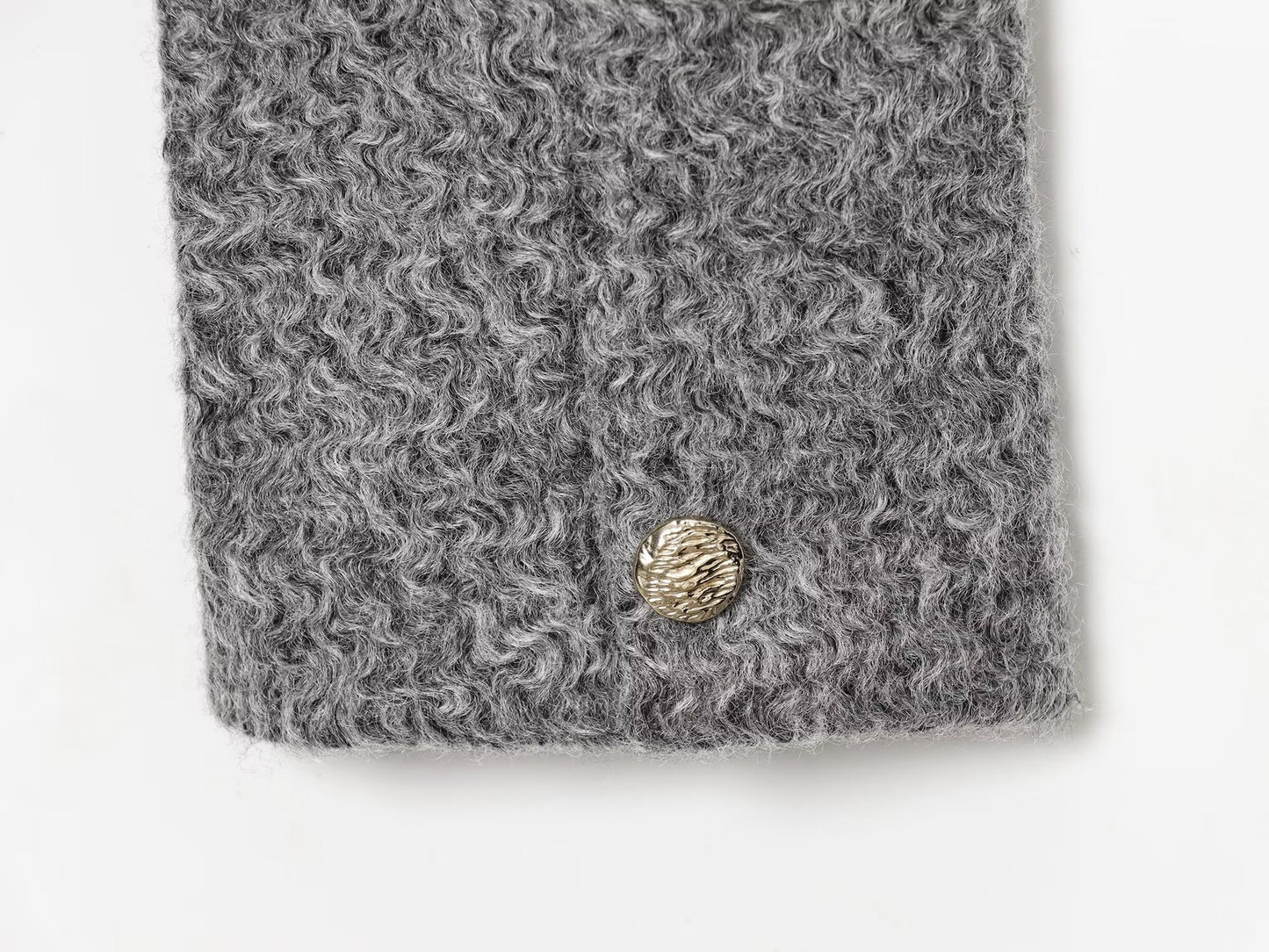 Women's O Neck single breasted woolen jacket Coat