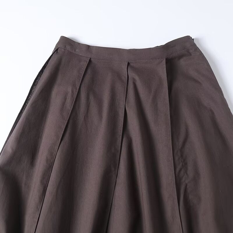 Women's new fashion irregular design casual draped MIDI skirt
