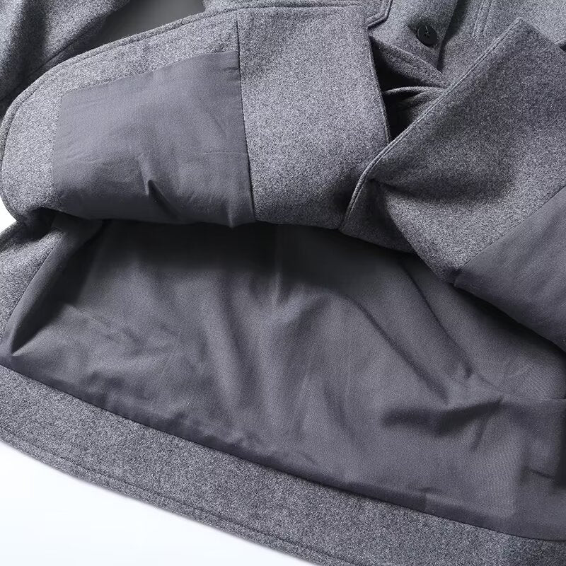 Women's with Belt wool blended flannel shirt Coat