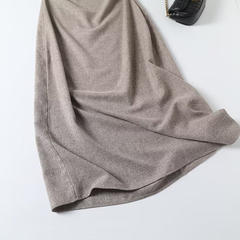 Women's new fashion pleated decoration slim suspender MIDI dress