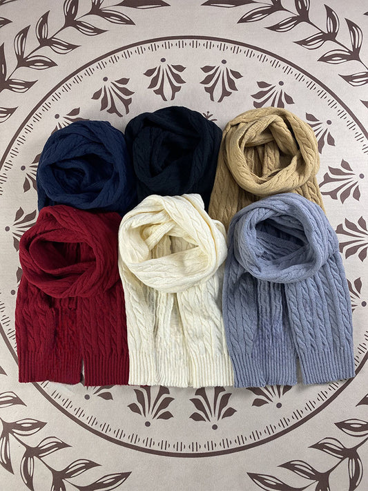 New Joker Cold Scarf Twist Embroidery Knitted Wool Scarf