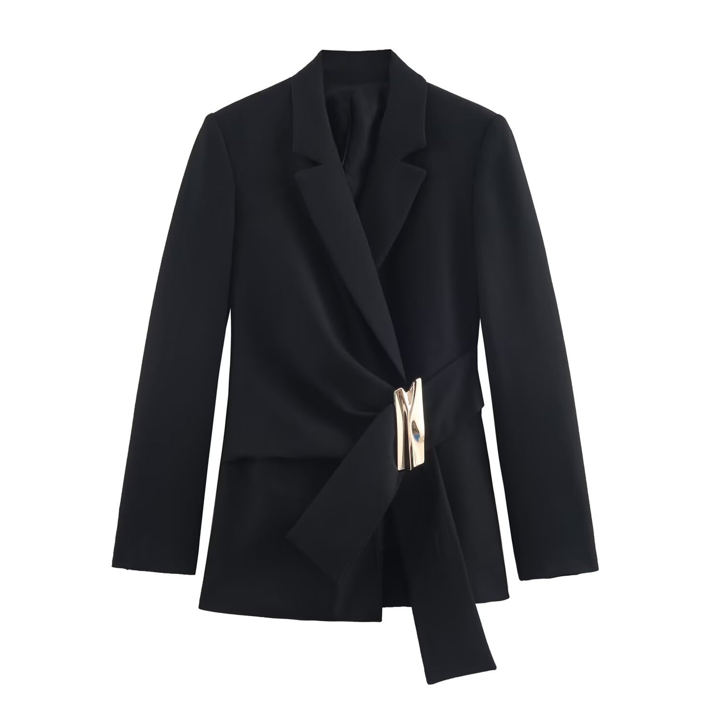 suit Women's 2 pieces Metal buckle decoration Blazer Coat +Pants