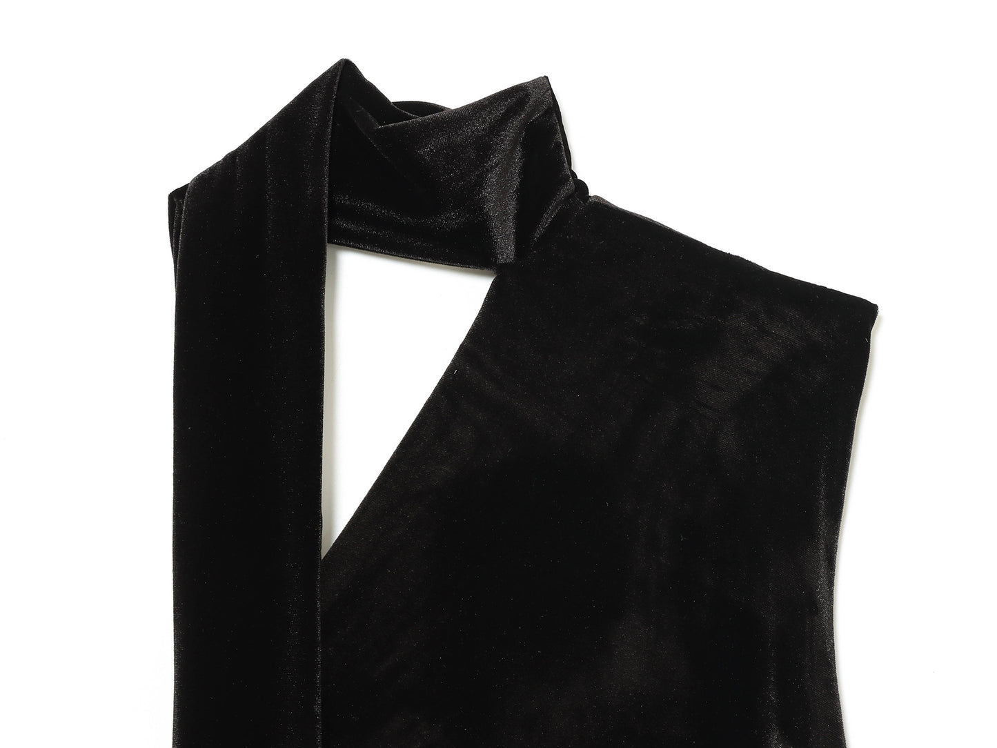 Women's new scarf decoration slim pleated velvet mini dress