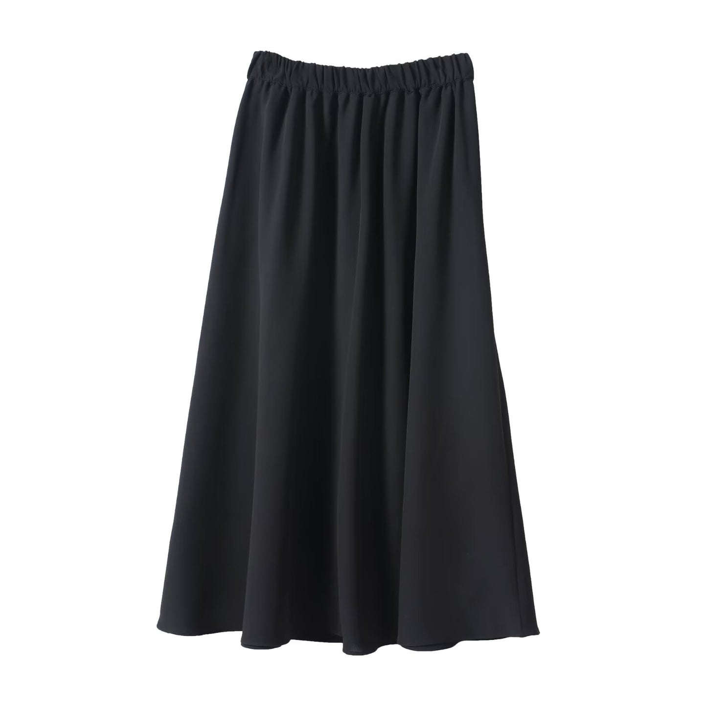 Women's new fashion black elastic waist trumpet Midi skirt