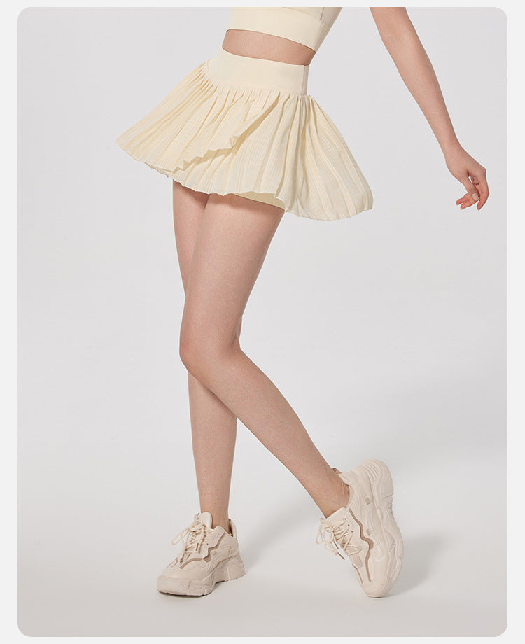 Women's new pleated high waist slim fitness yoga skirt
