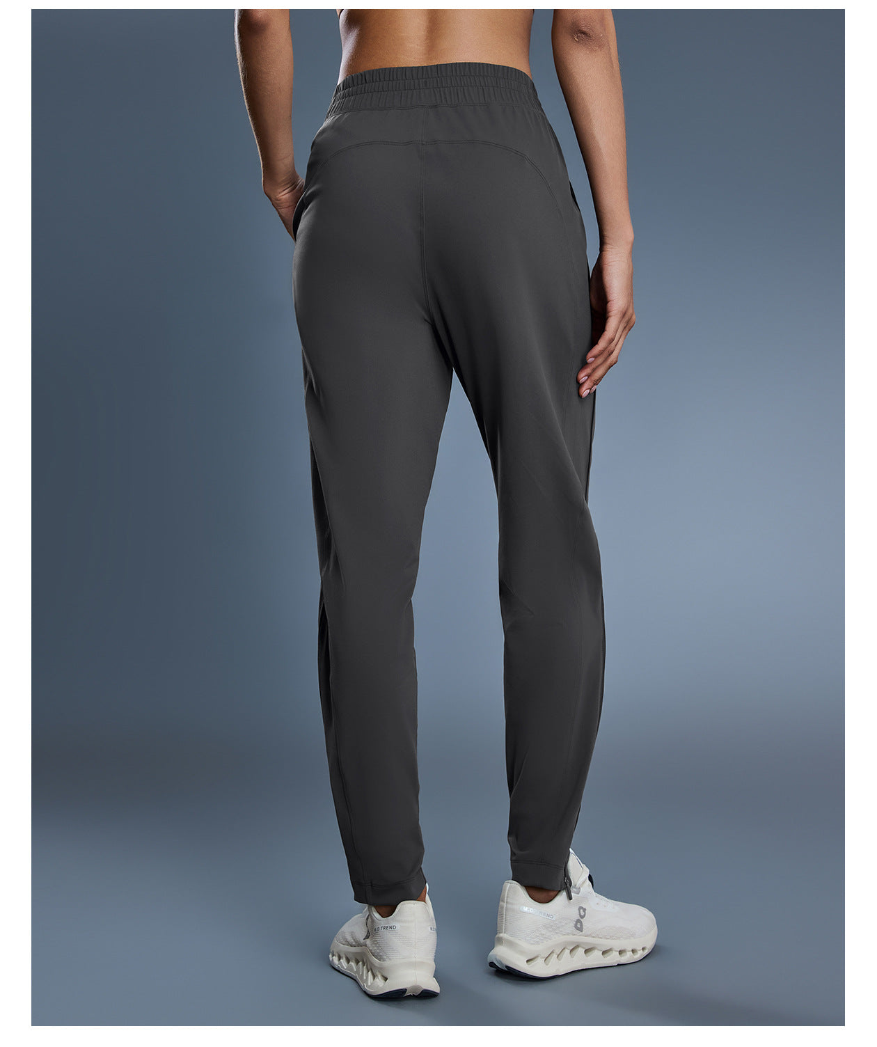 Women's breathable pants zipper design casual sweatpants