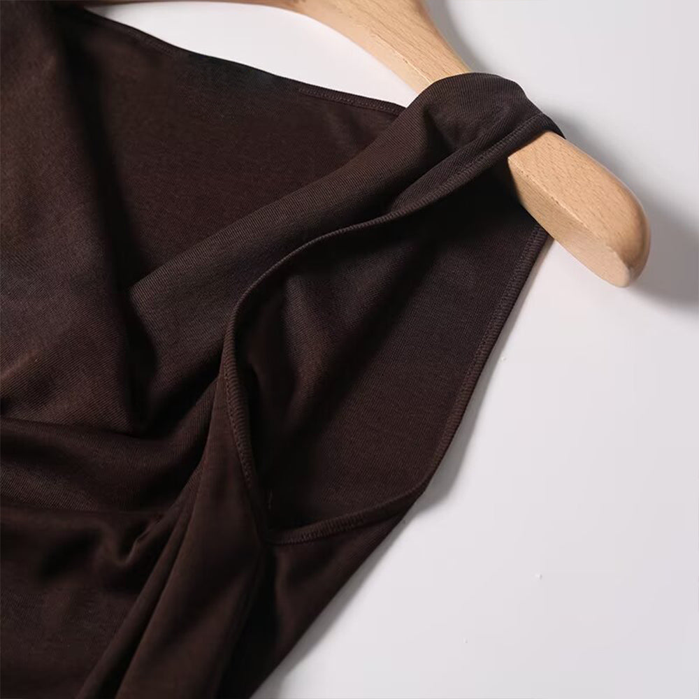 Women's New Fashion Sleeveless Swinging Neck T-shirt Top