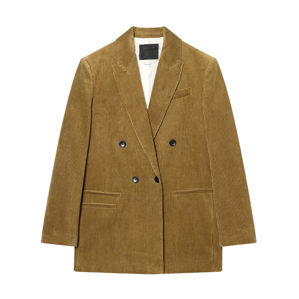 Women's loose double breasted lapel Blazer Coat