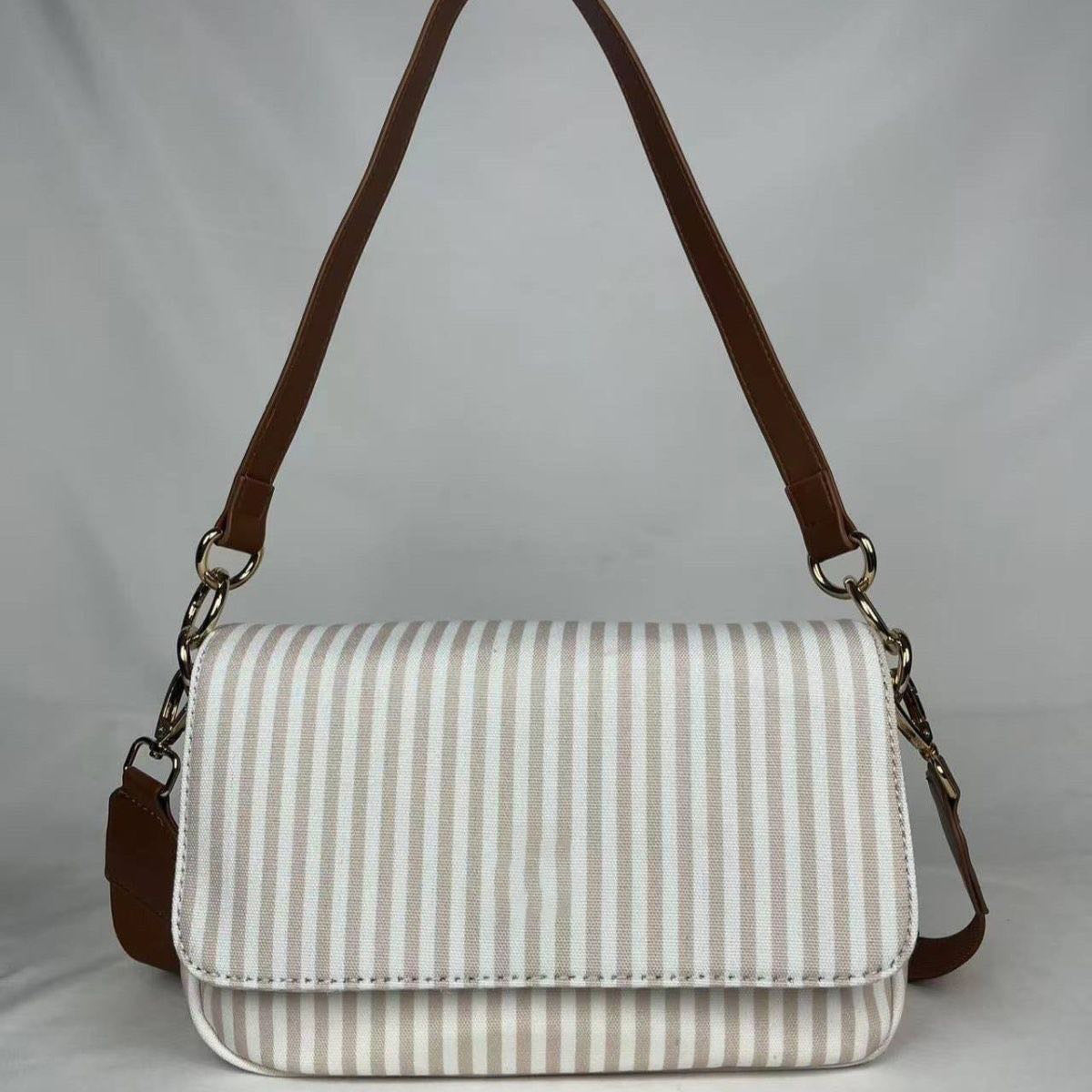 Women's New Fashion Joker Nylon Underarm Bag Wide Shoulder Strap Design Crossbody Bag.