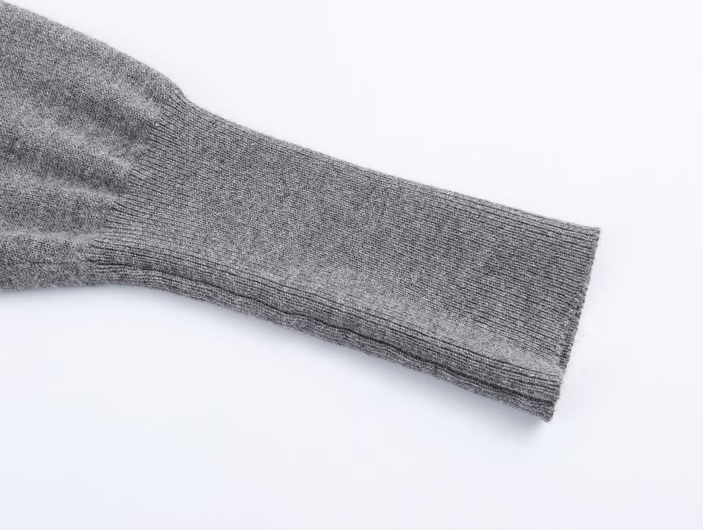 Women's buckle decoration slim stand collar knitted sweater