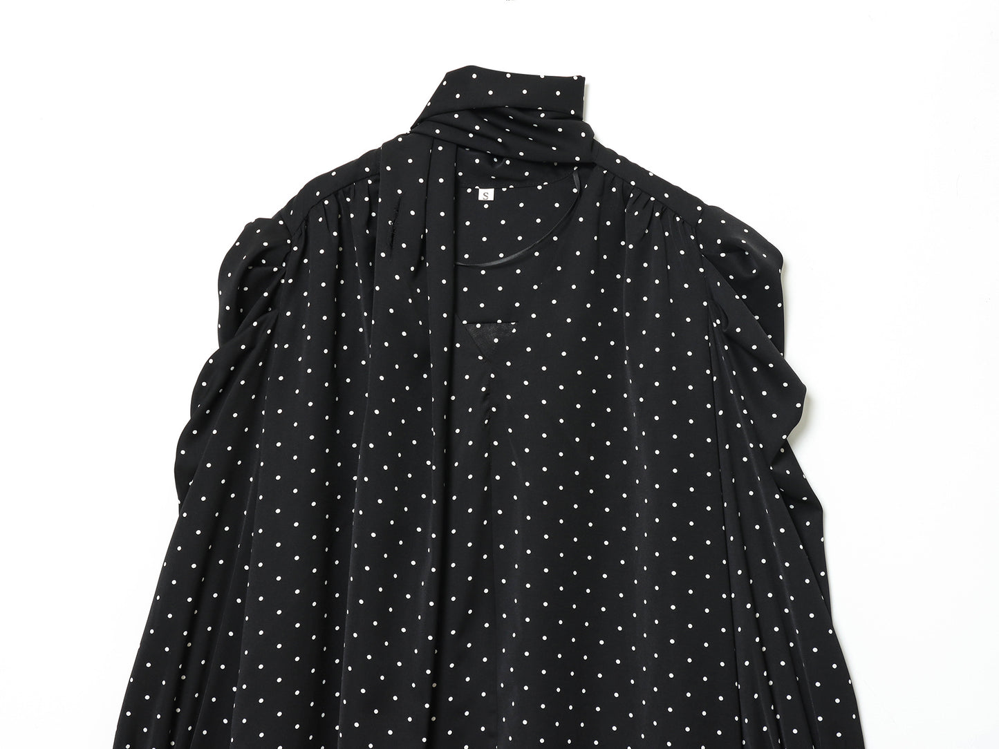 Women's new scarf decoration dot print mini dress