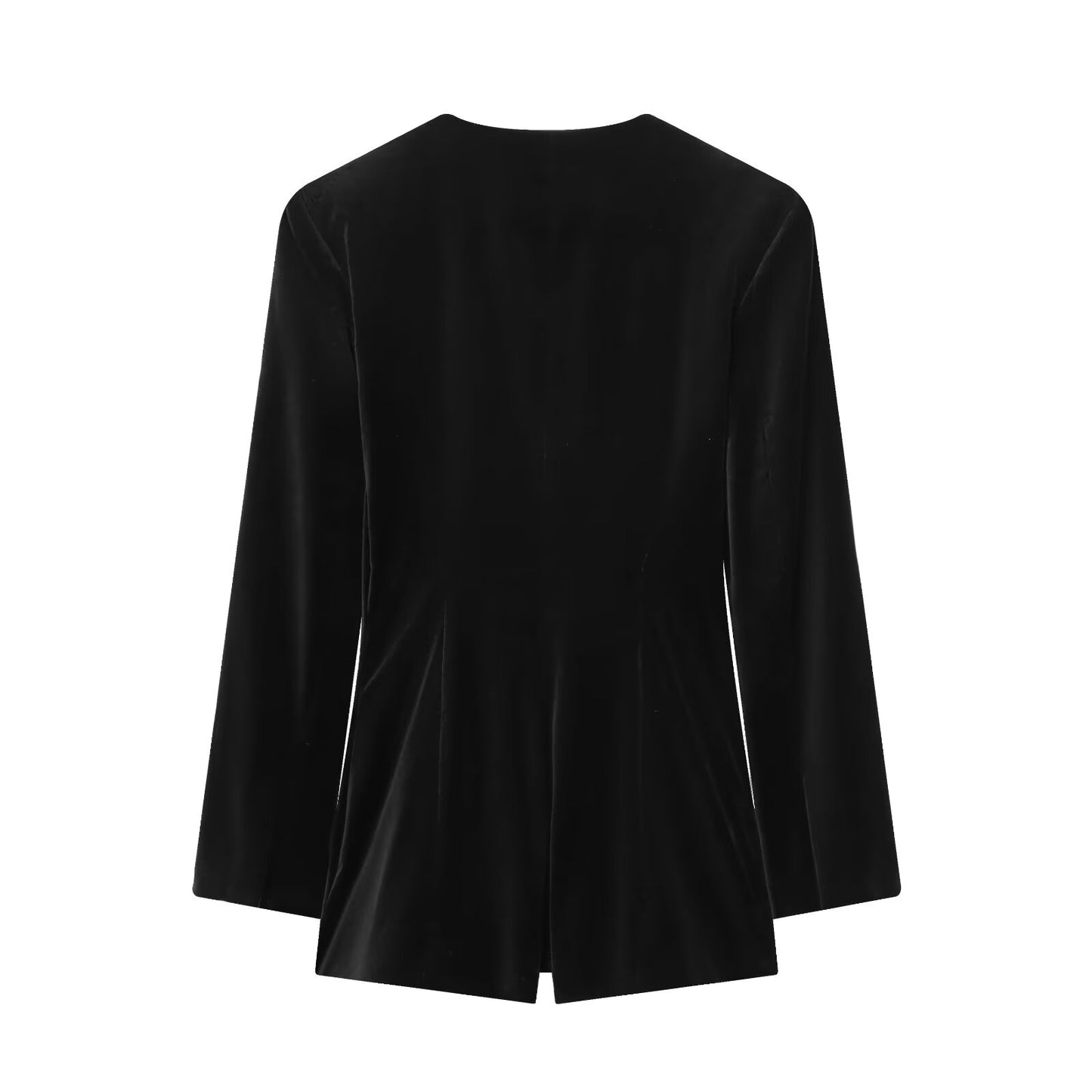 Women's flat velvet V-neck short Blazer jumpsuit