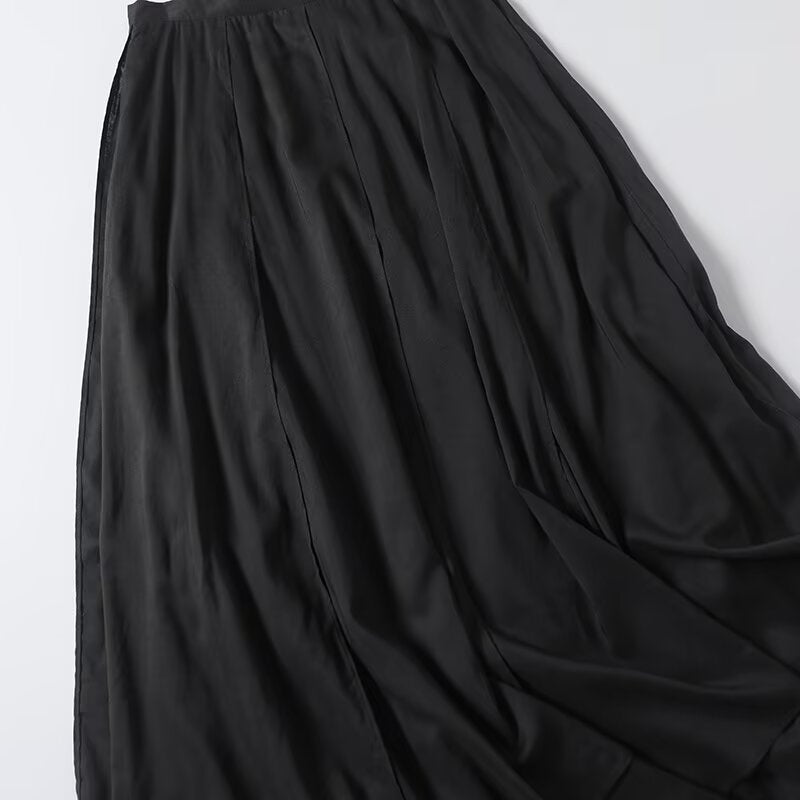 Women's new chic fashion vacation style irregular hem MIDI skirt