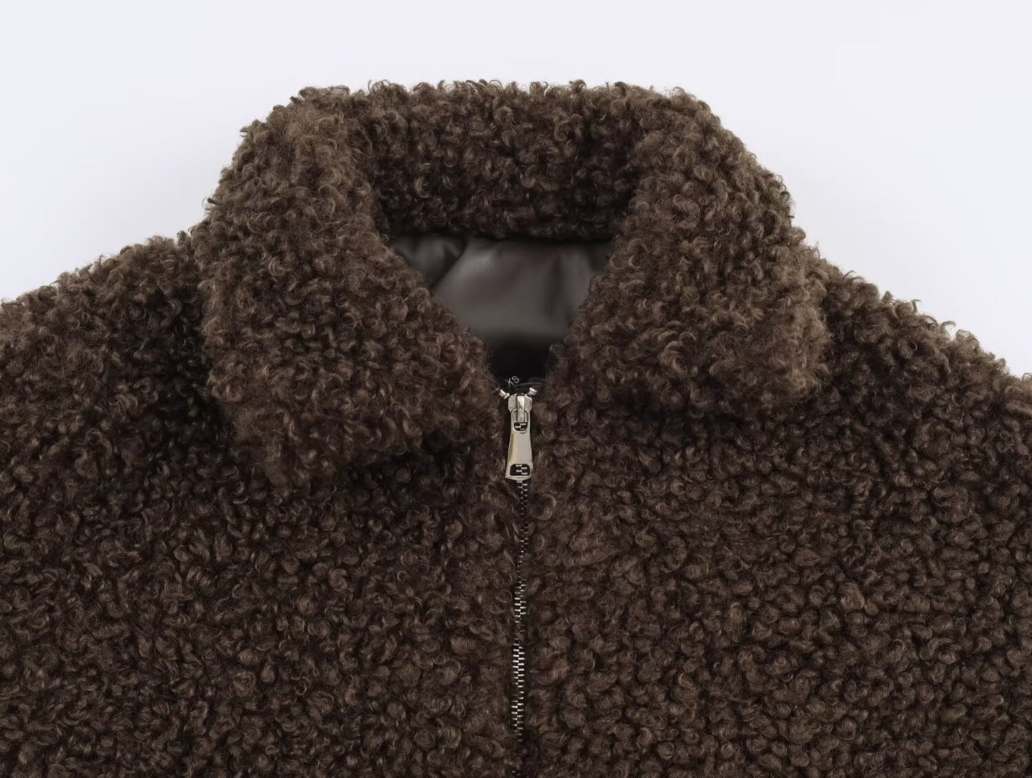 Women's short Lapel thick fleece jacket Coat