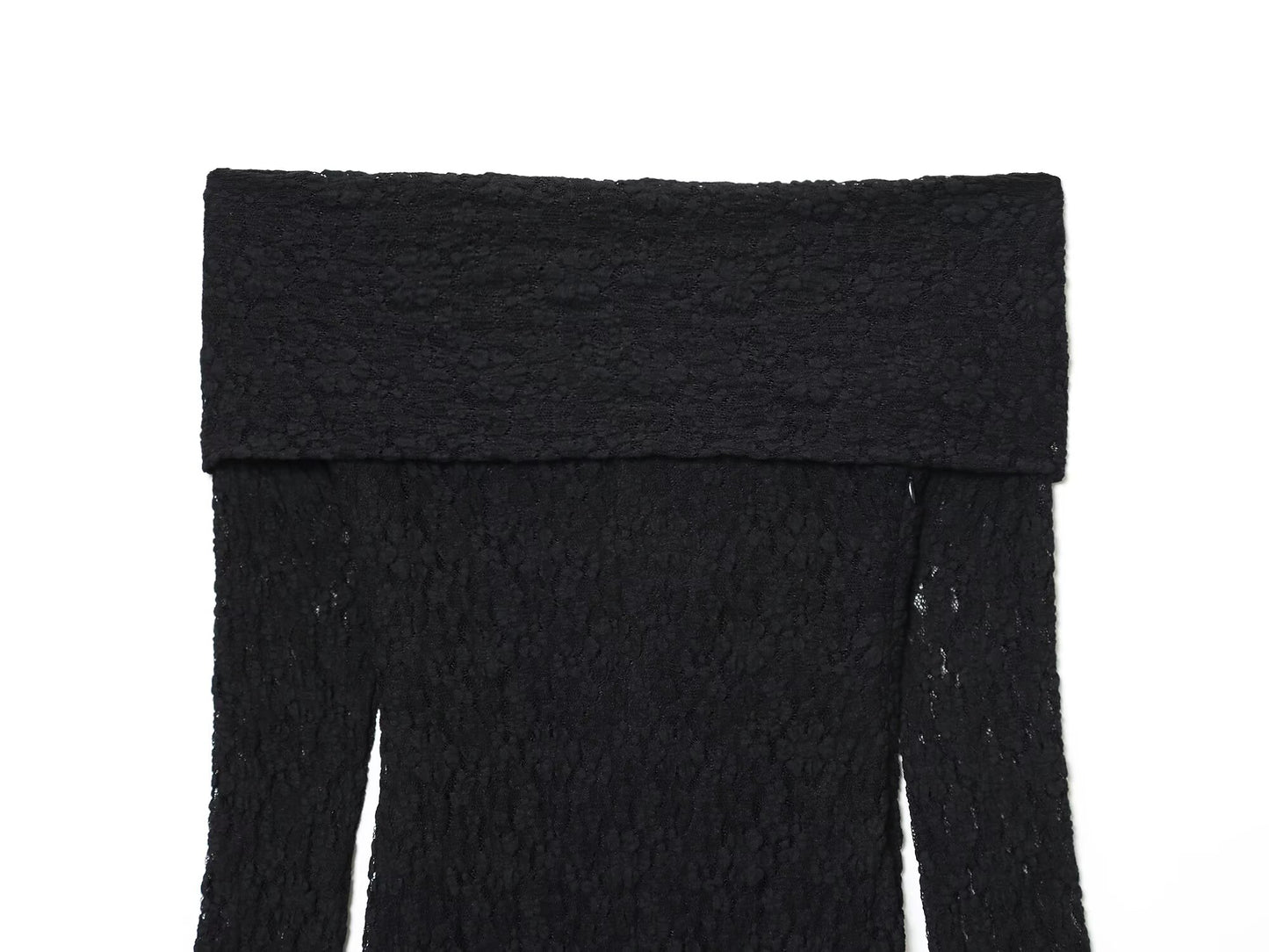 Women's new fashion black lace strapless MIDI dress