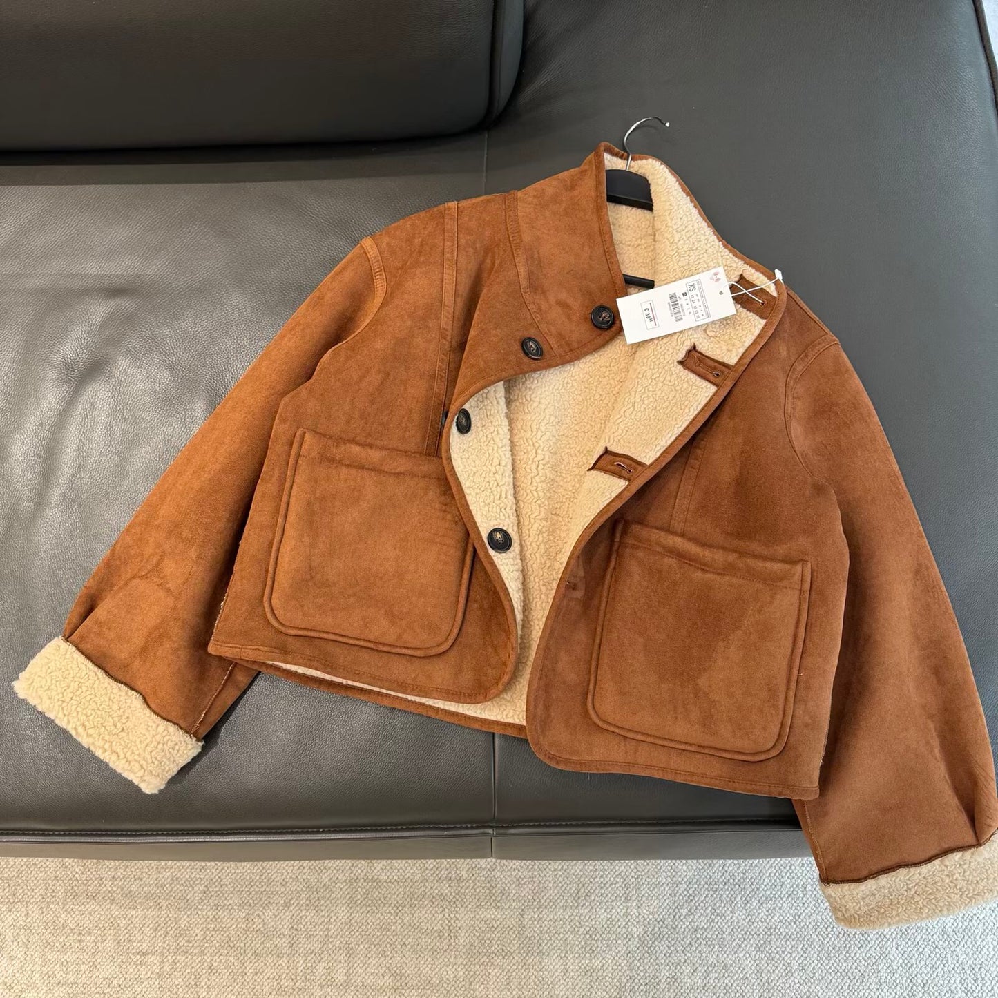 Women's warm stand collar double-sided wear jacket Coat