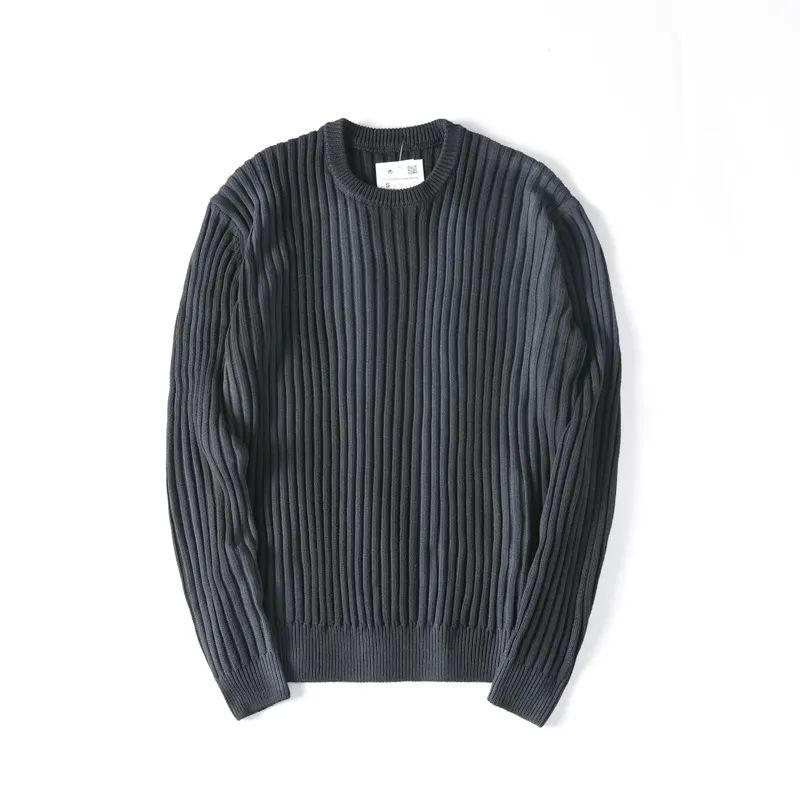 Men's new fashion casual Joker loose version irregular inkjet O-neck knitted sweater retro long-sleeved chic men's sweater