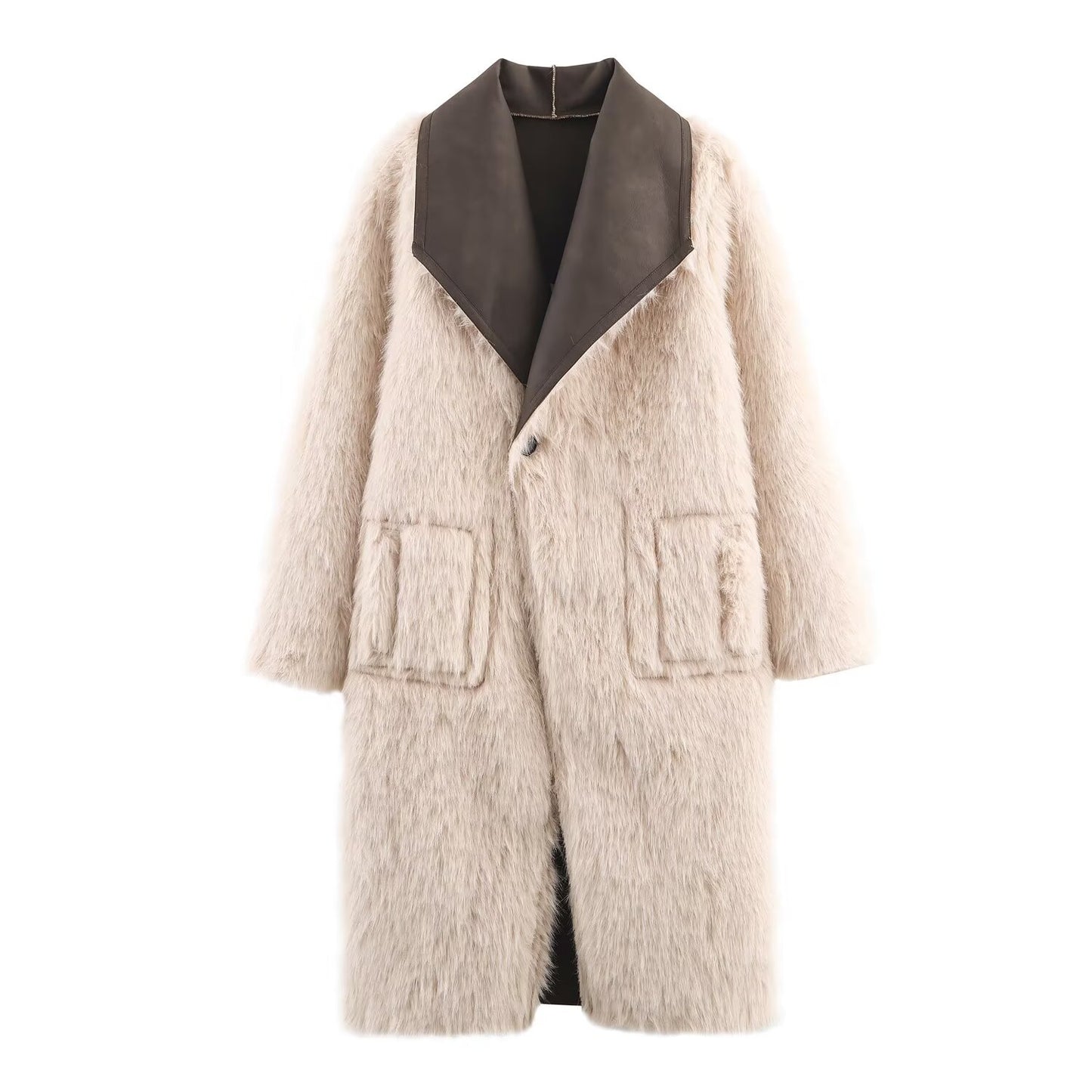 Women's double-sided wear faux fur effect Lapel Coat