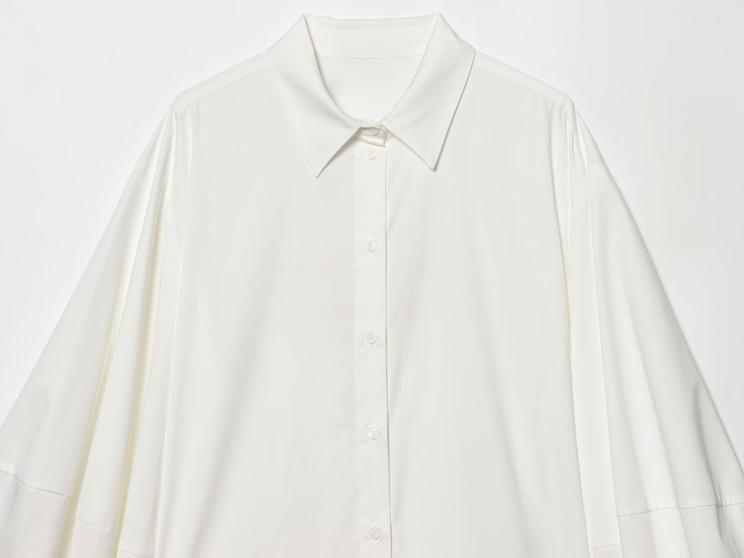 Women's loose puff sleeve poplin shirt