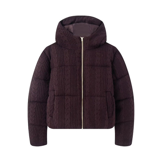 Women's winter thick eight strand knitted hooded jacket Coat