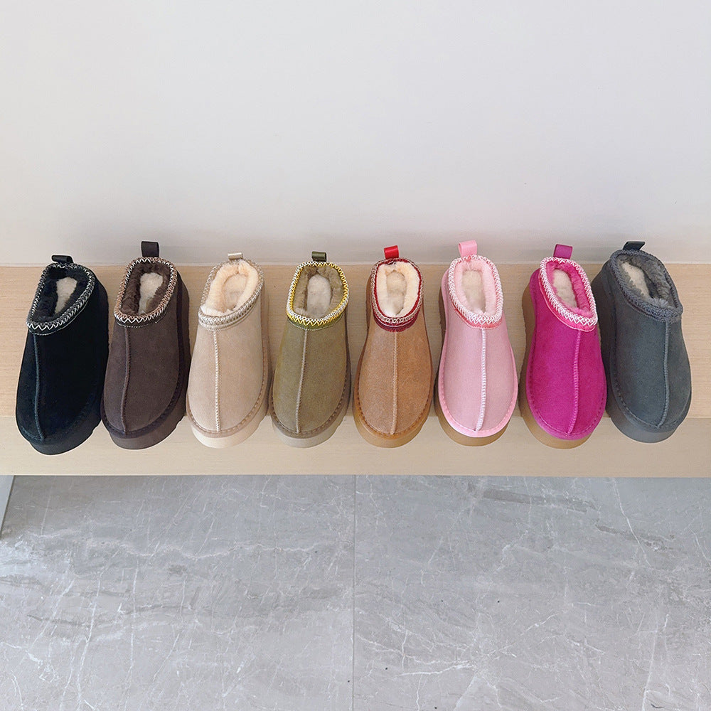 Women's new versatile low-top thick-soled snow boots have a shoe box