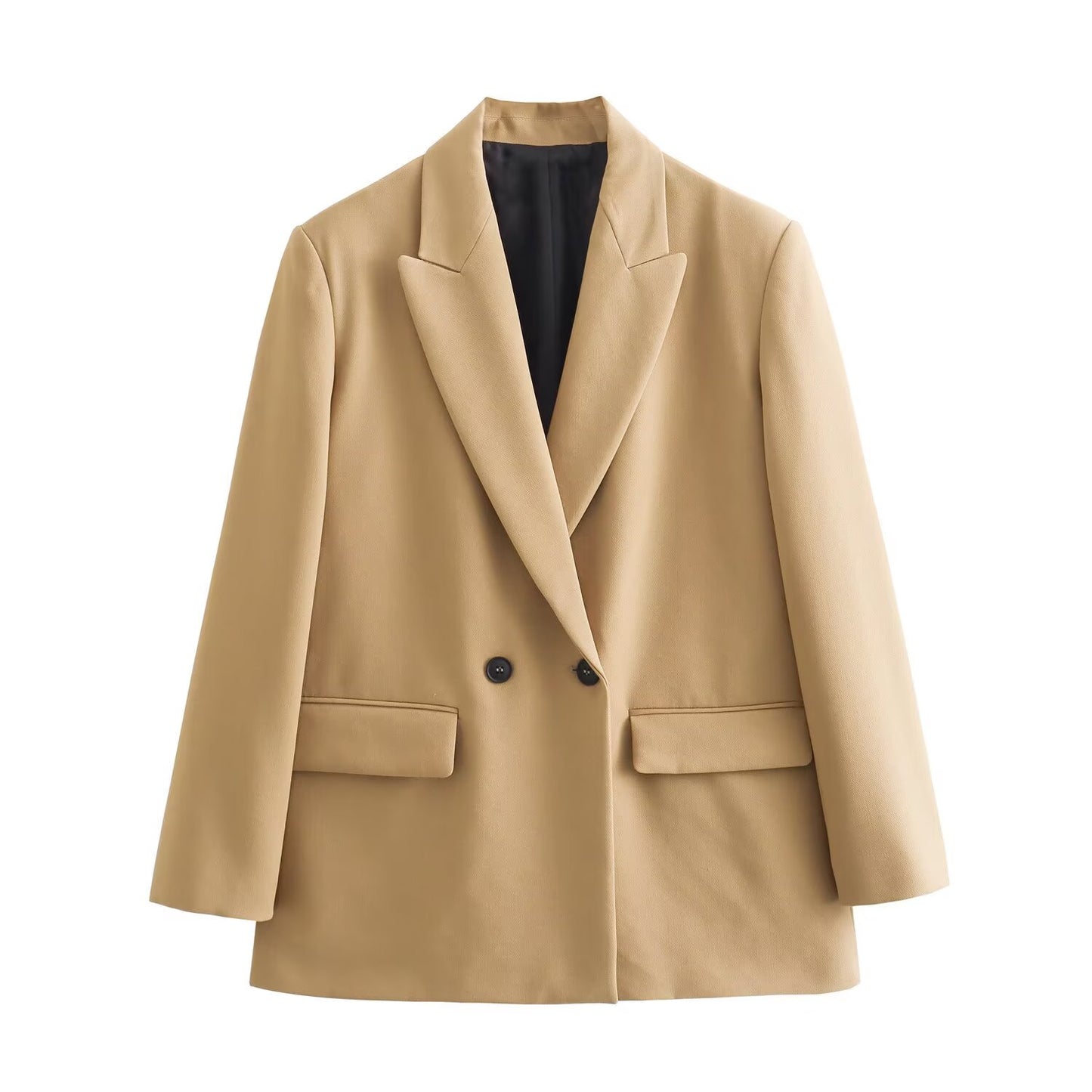 Women's new fashion loose double breasted lapel suit jacket