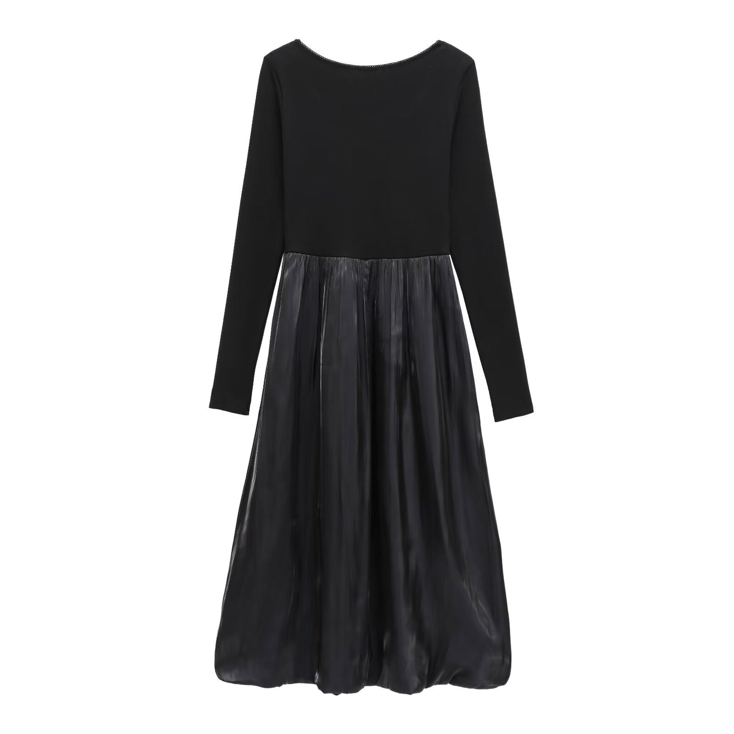 Women's New Fashion Joker Temperament Lantern Skirt Long Dress Dress Retro Long Sleeve Women's Dress 