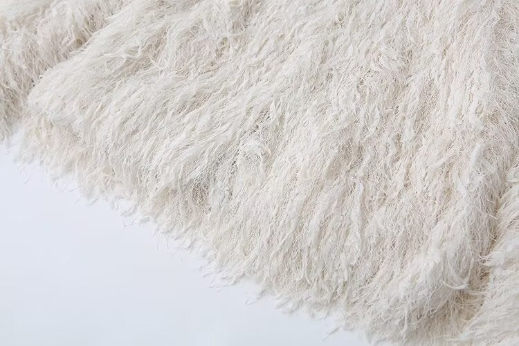 Women's metal Edge decorative short O Neck Coat