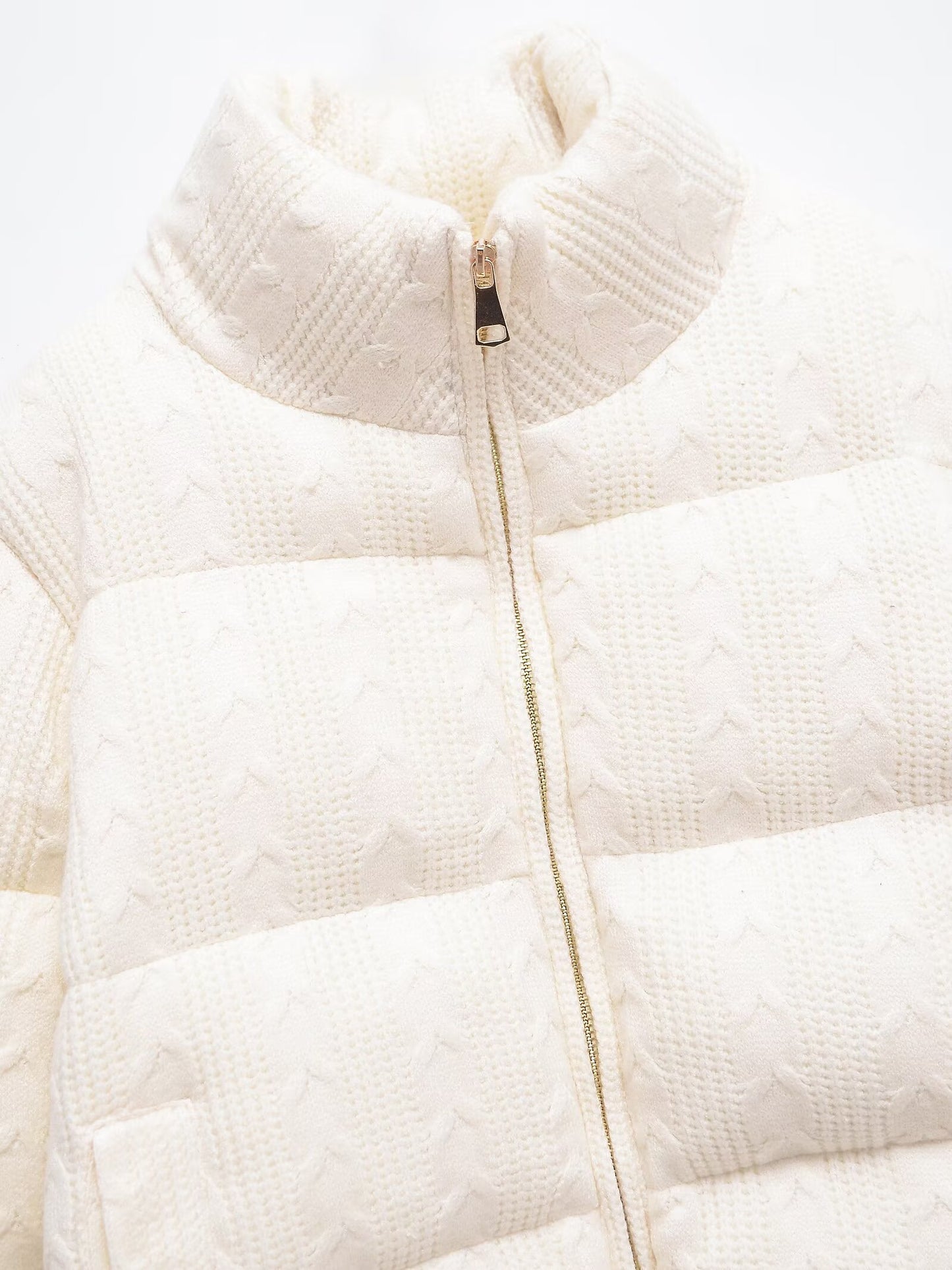 Women's standing collar warm knit pilot jacket Coat