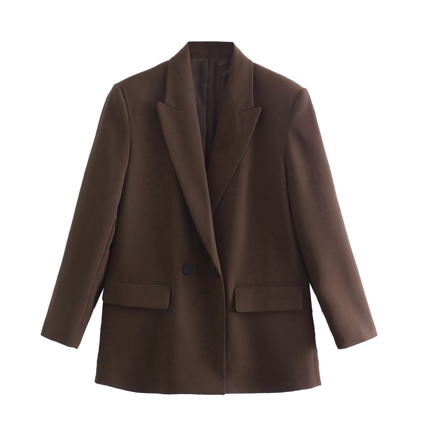 Women's new fashion loose double breasted lapel suit jacket